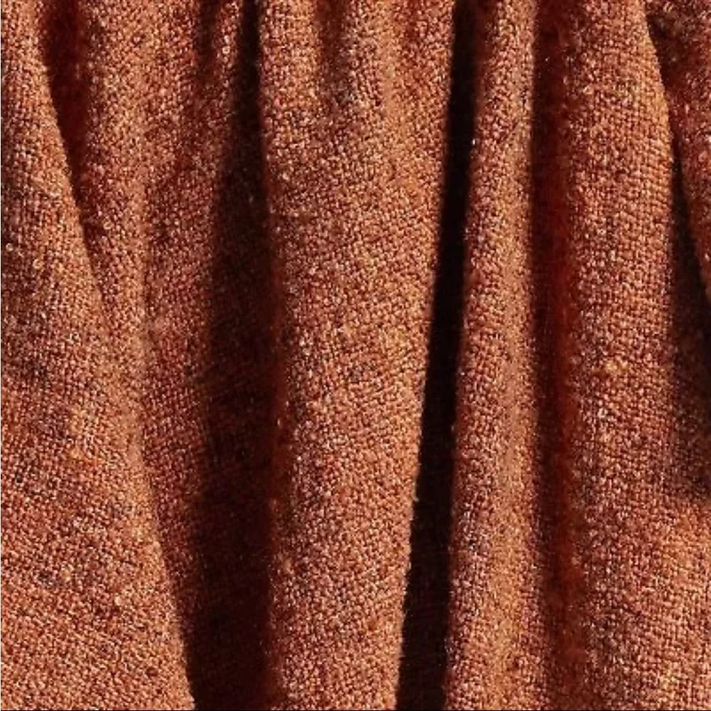 Threshold 60x50" Marled Boucle Textured Wool Cozy Throw Blanket, Orange - Picture 3 of 4